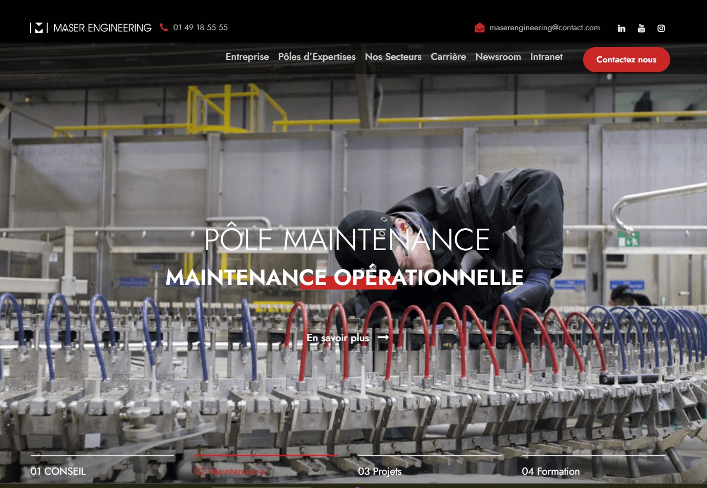 Aperçu du site corporate MASER ENGINEERING